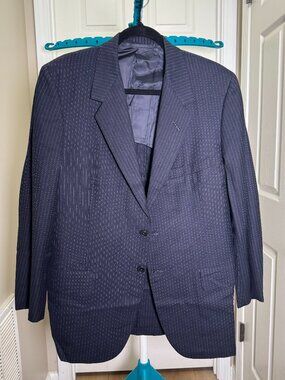 Oxxford Wall Street Exec 42R Navy Pinstripe Blazer Sport Coat USA Made